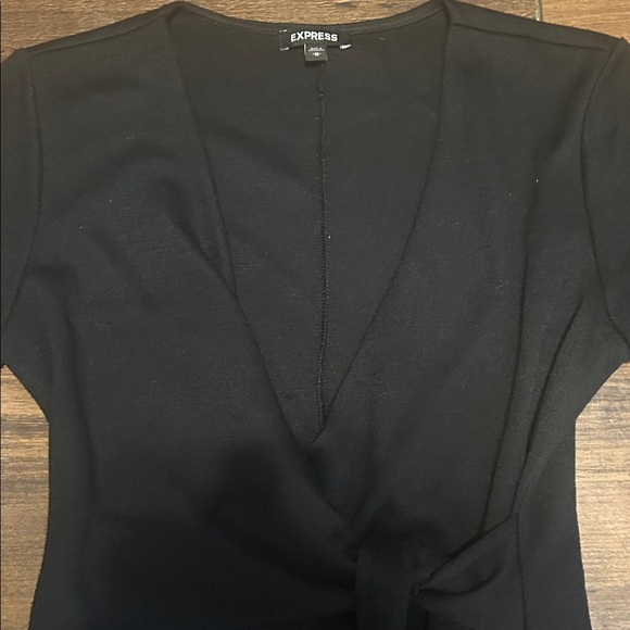 Express Elegant Black Long Sleeve Dress - Picture 3 of 5